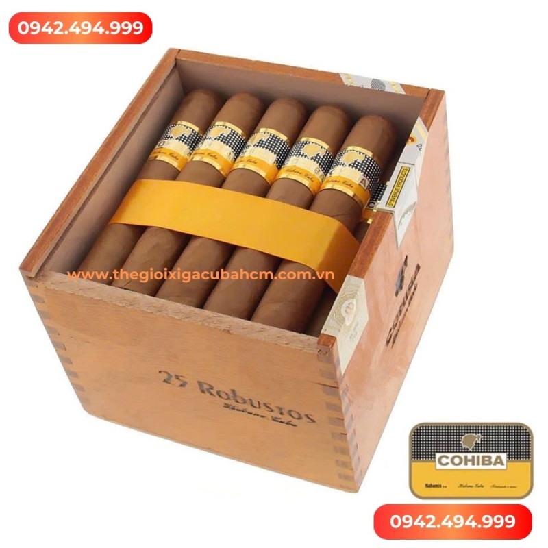 XÌ GÀ COHIBA Robustos tubos hộp 25 điếu thumb