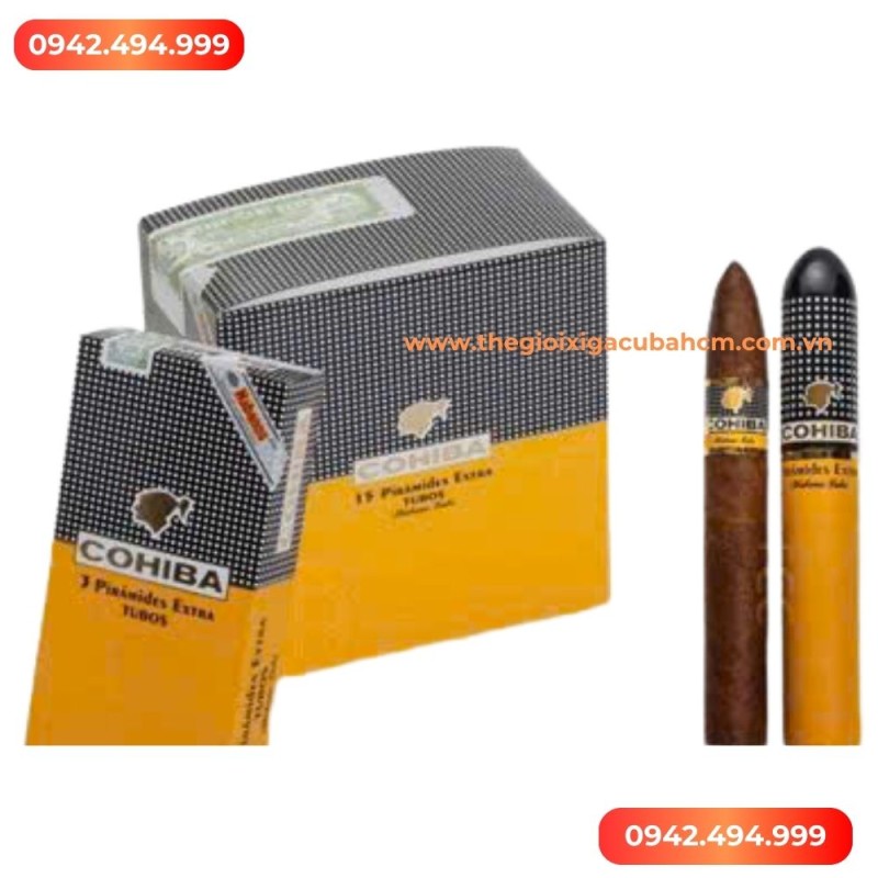 XÌ GÀ COHIBA  Piramides Extra Tubos hộp 15 điếu thumb