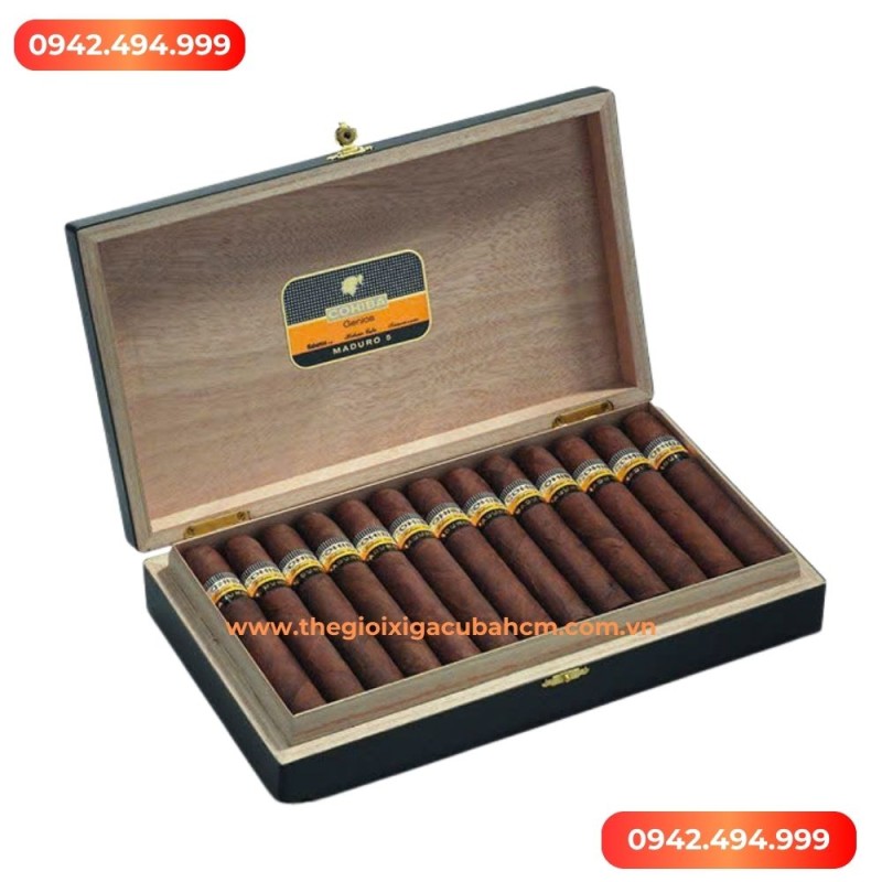 XÌ GÀ COHIBA  Maduro 5 Genios hộp 25 điếu thumb