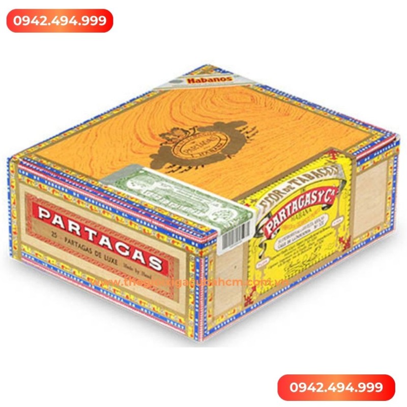 XÌ GÀ PARTAGAS DE LUXE TUBOS HỘP 25 ĐIẾU thumb