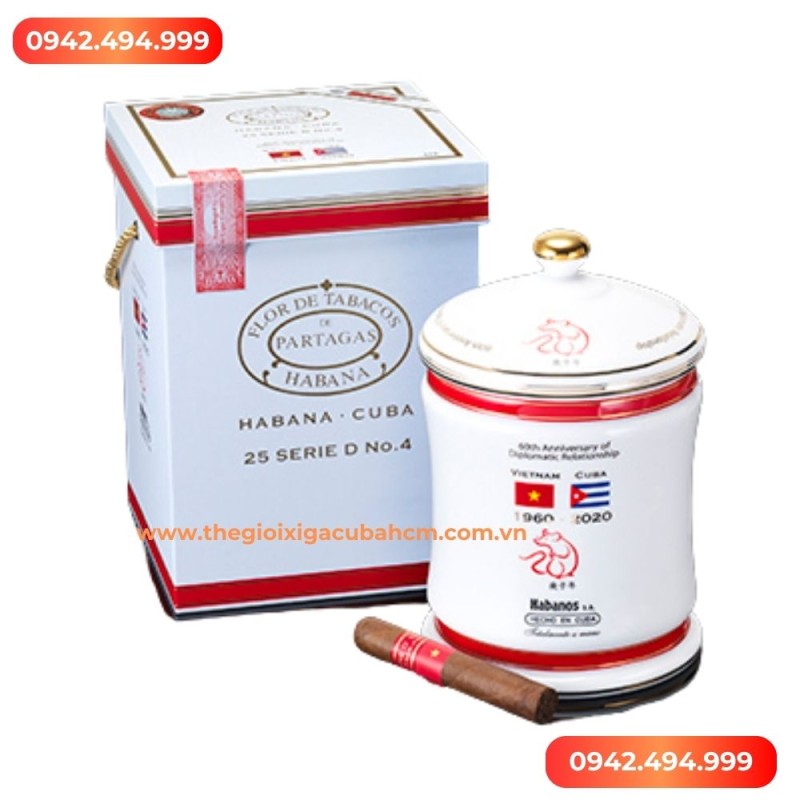 Xì Gà Partagas D no4 60th Cuba Vietnam Anniversary Limited Edition Jar
