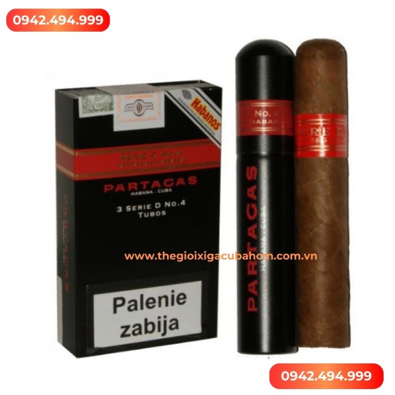 Xì gà Partagas D No 4 Tubos hộp 15 điếu thumb