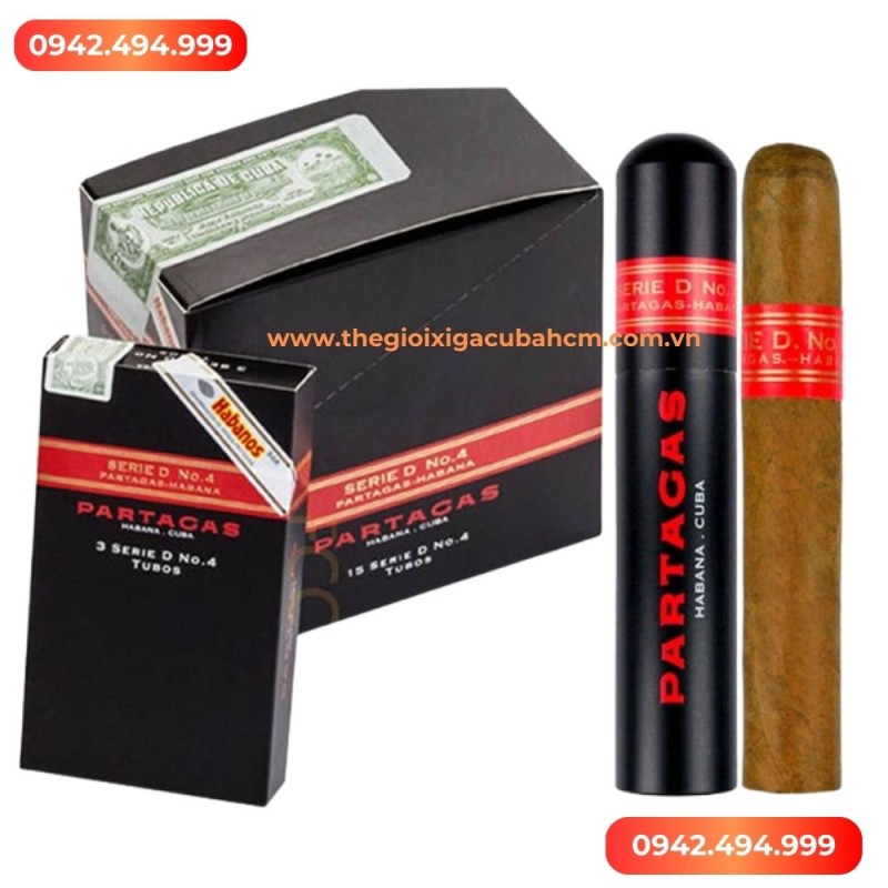 Xì gà Partagas D No 4 Tubos hộp 15 điếu