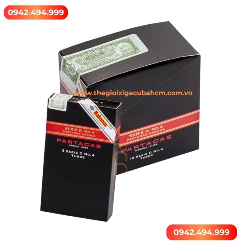 Xì gà Partagas D No 4 Tubos hộp 15 điếu thumb