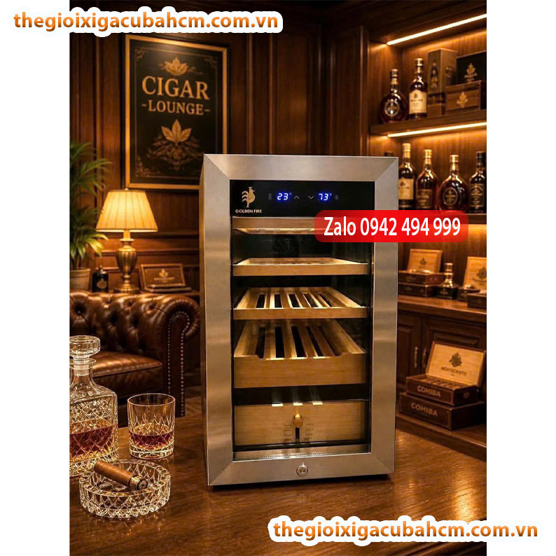 GOLDEN FIRE H734 PRO – TỦ BẢO QUẢN XÌ GÀ CAO CẤP, CÔNG NGHỆ KIỂM SOÁT ẨM CHUẨN CHUYÊN NGHIỆP
