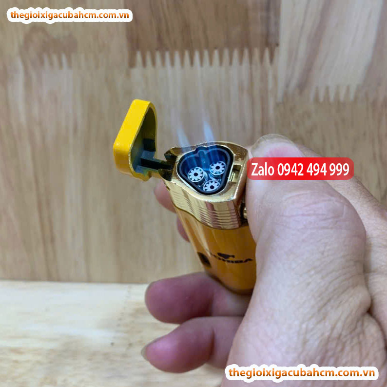 HỘP QUẸT COHIBA 3 TIA, KHÒ XÌ GÀ COHIBA 3 TIA, BẬT LỬA HÚT XÌ GÀ COHIBA 3 TIA thumb