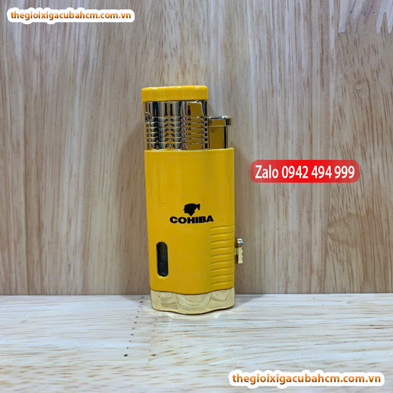 HỘP QUẸT COHIBA 3 TIA, KHÒ XÌ GÀ COHIBA 3 TIA, BẬT LỬA HÚT XÌ GÀ COHIBA 3 TIA