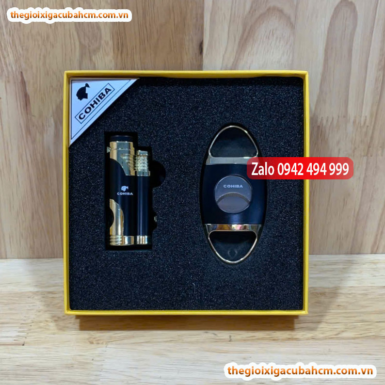 Set phụ kiện xì gà COHIBA DAO CẮT - QUẸT1, SÉT PHỤ KIỆN COHIBA 2 MÓN thumb