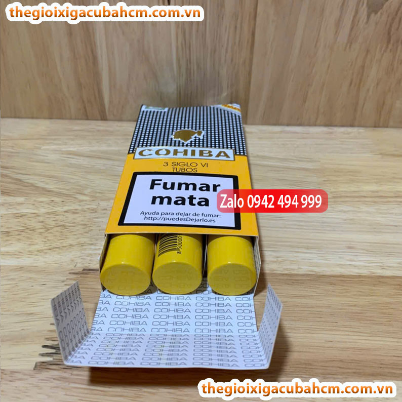 XÌ GÀ COHIBA Siglo VI, XÌ GÀ COHIBA SIGLO VI HỘP 3 ĐIẾU, COHIBA SIGLO VI 15 ĐIẾU