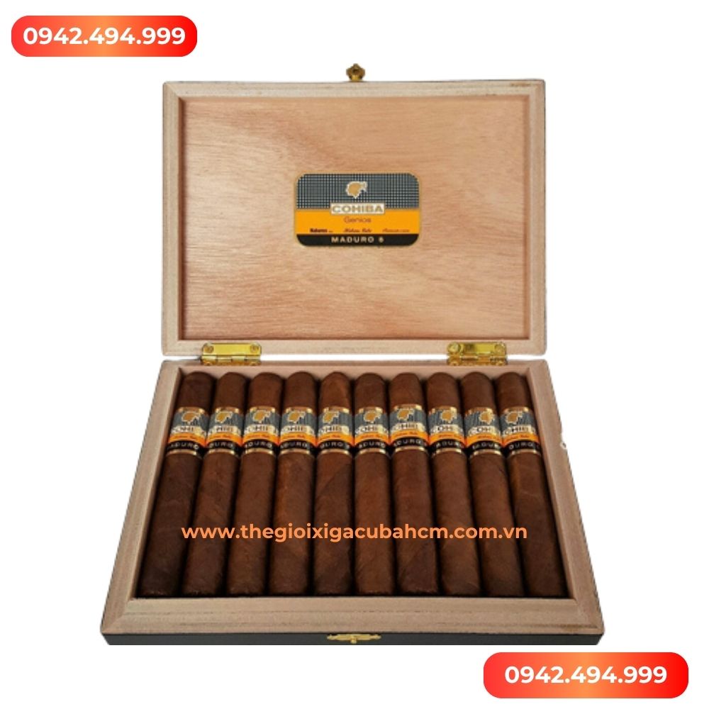 XÌ GÀ COHIBA Maduro 5 Genios hộp 10 điếu
