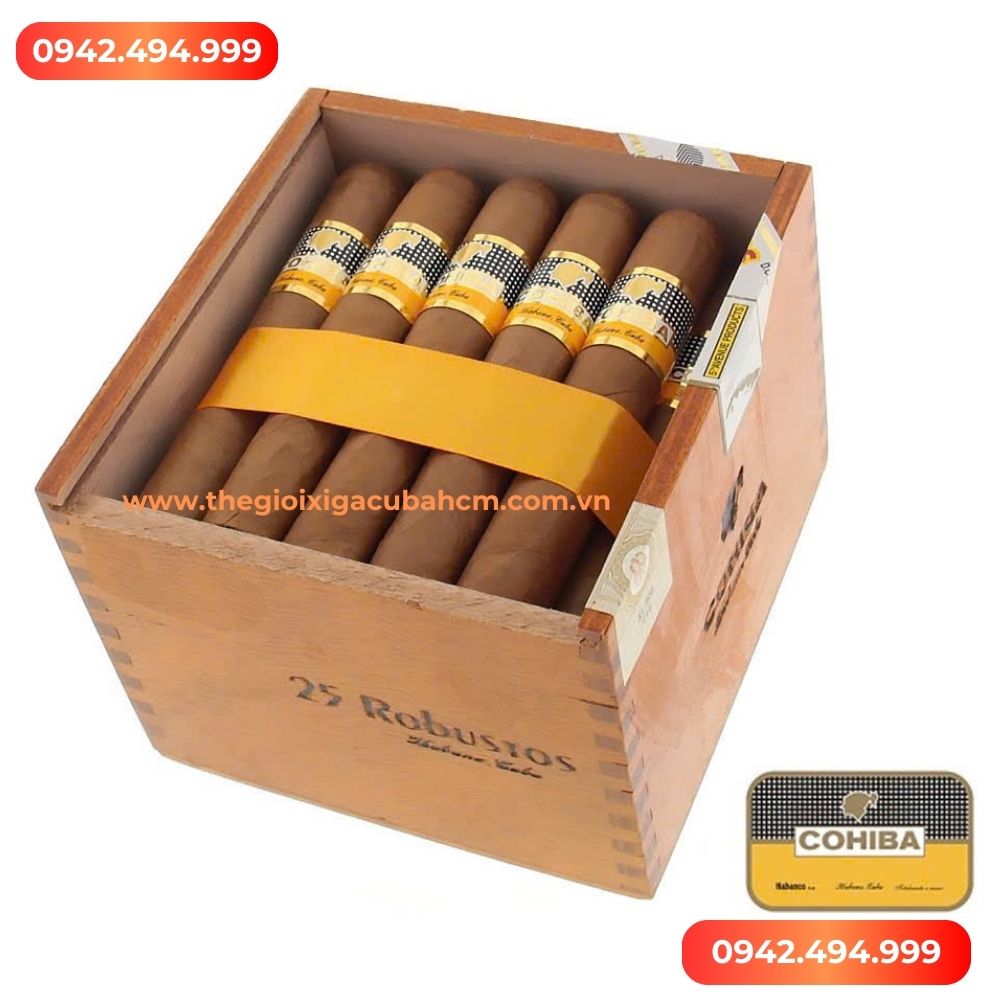 XÌ GÀ COHIBA Robustos tubos hộp 25 điếu