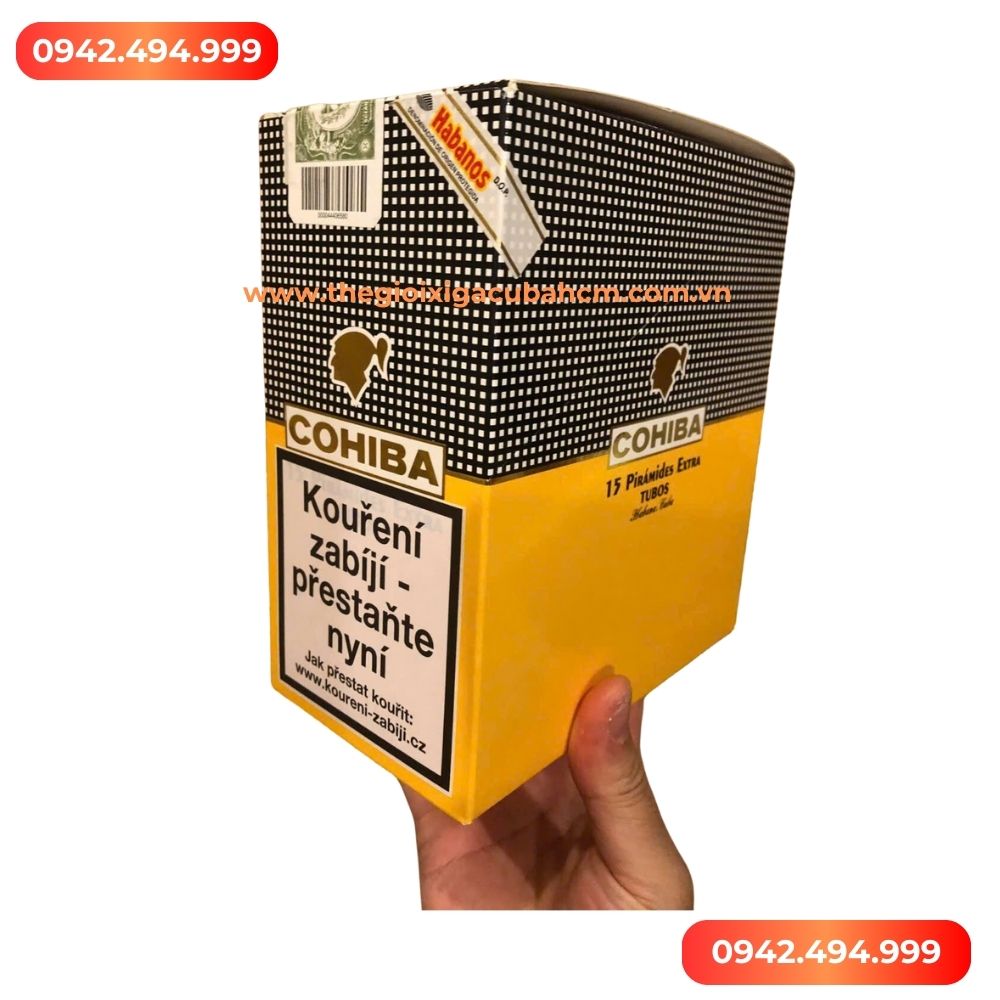 XÌ GÀ COHIBA  Piramides Extra Tubos hộp 15 điếu