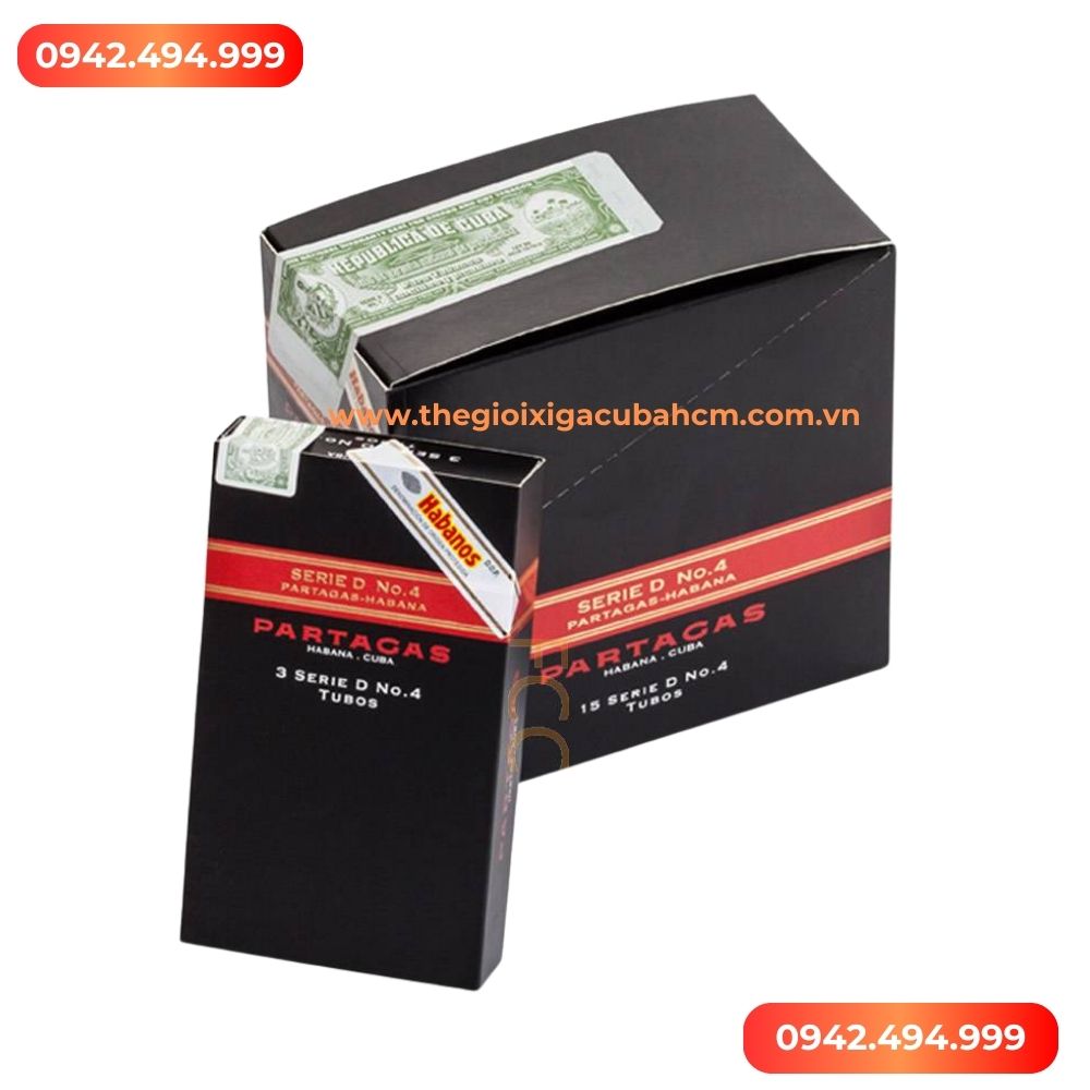 Xì gà Partagas D No 4 Tubos hộp 15 điếu