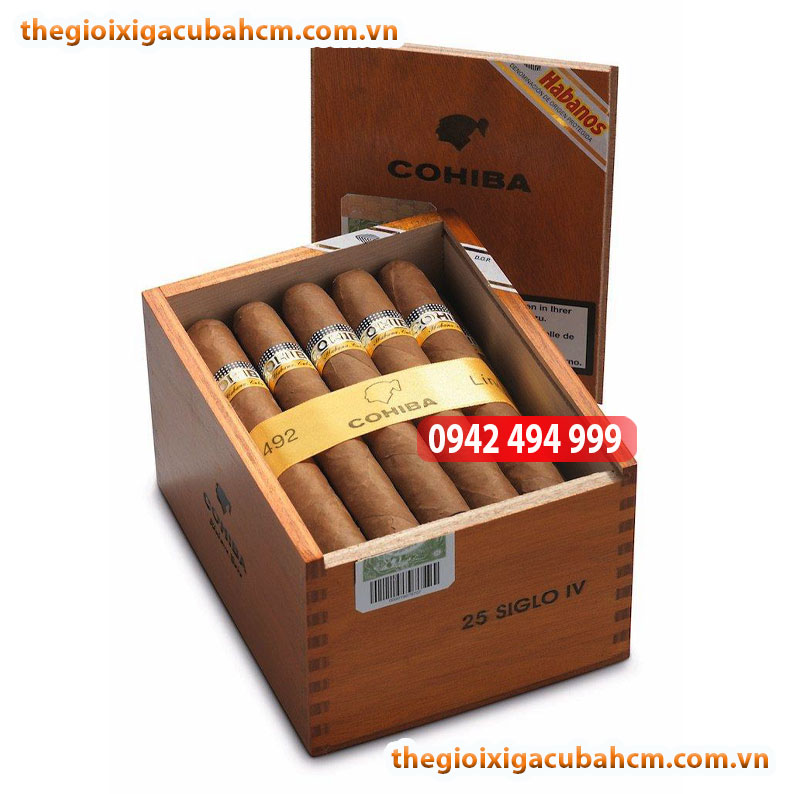 XÌ GÀ COHIBA SIGLO IV HỘP GỖ 25 ĐIẾU CUBA, XÌ GÀ COHIBA SIGLO 4 HỘP GỖ 25 ĐIẾU CUBA