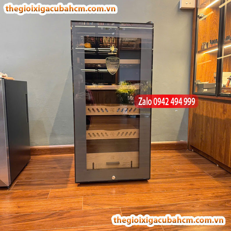 TỦ BẢO QUẢN XÌ GÀ GOLDEN FIRE SC 28D – HUMIDOR CAO CẤP, KIỂM SOÁT NHIỆT & ĐỘ ẨM CHUẨN CHUYÊN NGHIỆP