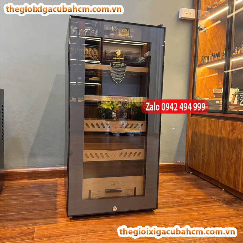 TỦ BẢO QUẢN XÌ GÀ GOLDEN FIRE SC 28D – HUMIDOR CAO CẤP, KIỂM SOÁT NHIỆT & ĐỘ ẨM CHUẨN CHUYÊN NGHIỆP