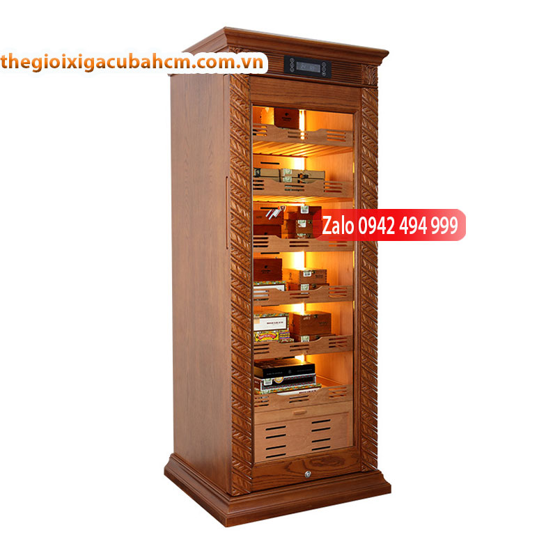 Tủ giữ nhiệt xì gà bằng gỗ tuyết tùng nguyên khối tùy chỉnh