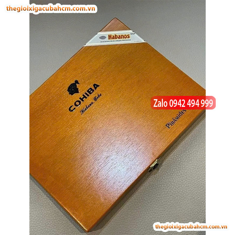 Xì gà Cohiba Piramides hộp gỗ 10 điếu hàng chính hãng Cuba