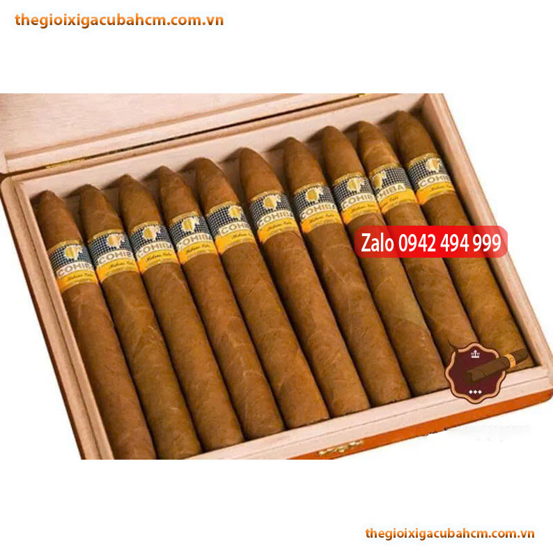 Xì gà Cohiba Piramides hộp gỗ 10 điếu hàng chính hãng Cuba