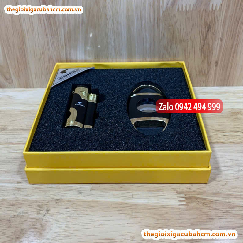 Set phụ kiện xì gà COHIBA DAO CẮT - QUẸT1, SÉT PHỤ KIỆN COHIBA 2 MÓN