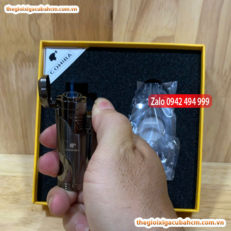 Set phụ kiện xì gà COHIBA DAO CẮT - QUẸT1, SÉT PHỤ KIỆN COHIBA 2 MÓN1