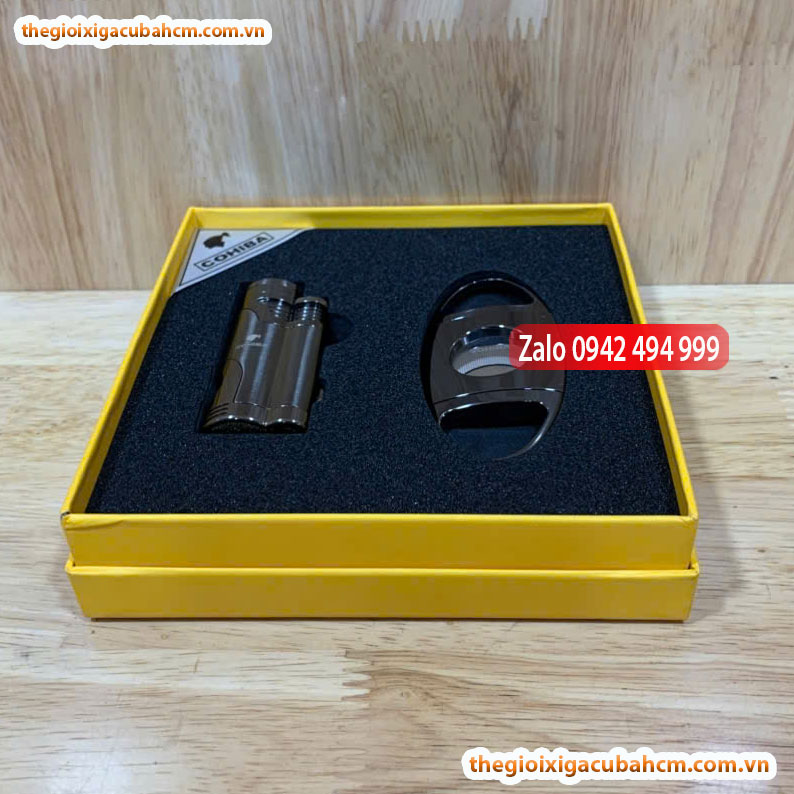 Set phụ kiện xì gà COHIBA DAO CẮT - QUẸT1, SÉT PHỤ KIỆN COHIBA 2 MÓN1