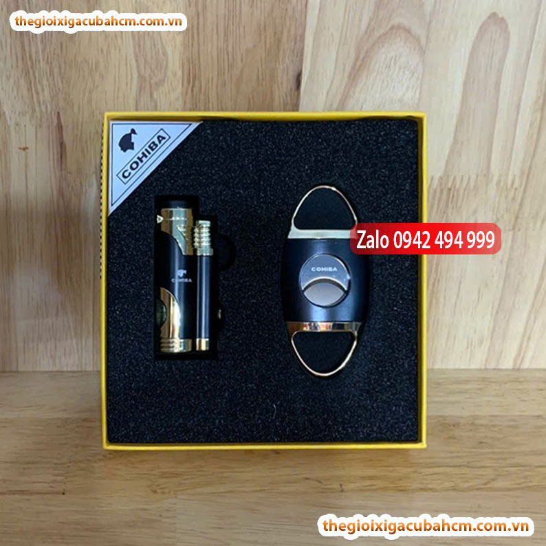 Set phụ kiện xì gà COHIBA DAO CẮT - QUẸT1, SÉT PHỤ KIỆN COHIBA 2 MÓN